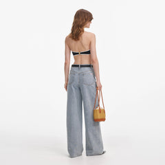 Diamante Bow Jeans - Light Blue