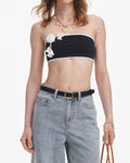 Diamante Bow Jeans - Light Blue