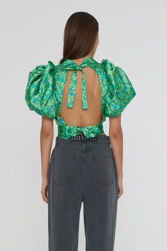 Puff Sleeve Top - Clematis Blue Comb.