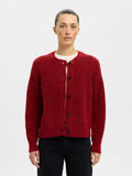Lulu Ls Knit Short Cardigan - Equestrian Red Melange