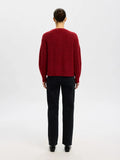 Lulu Ls Knit Short Cardigan - Equestrian Red Melange
