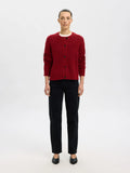 Lulu Ls Knit Short Cardigan - Equestrian Red Melange