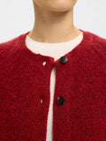 Lulu Ls Knit Short Cardigan - Equestrian Red Melange