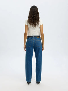 Straight Bea-Kori MW Jeans - Medium Blue Denim