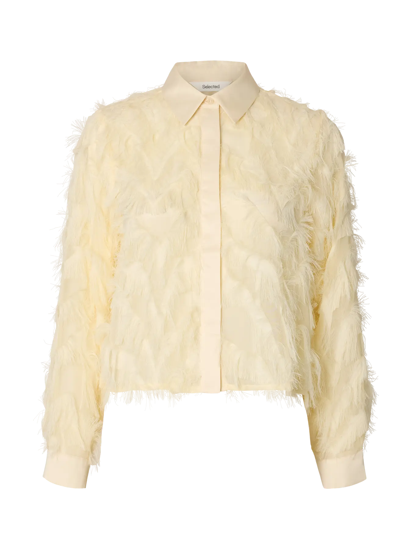 Myline Ls Fluffy Cropped Shirt B - Angora