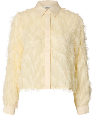 Myline Ls Fluffy Cropped Shirt B - Angora