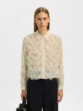 Myline Ls Fluffy Cropped Shirt B - Angora