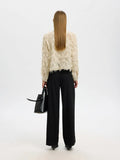 Myline Ls Fluffy Cropped Shirt B - Angora