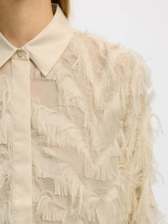 Myline Ls Fluffy Cropped Shirt B - Angora