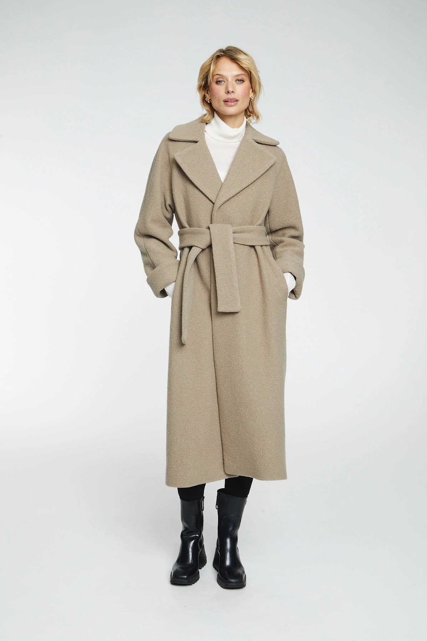 Wool Coat Long - Taupe