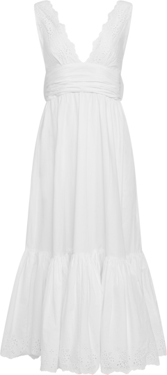 Elise Broderie Dress - White