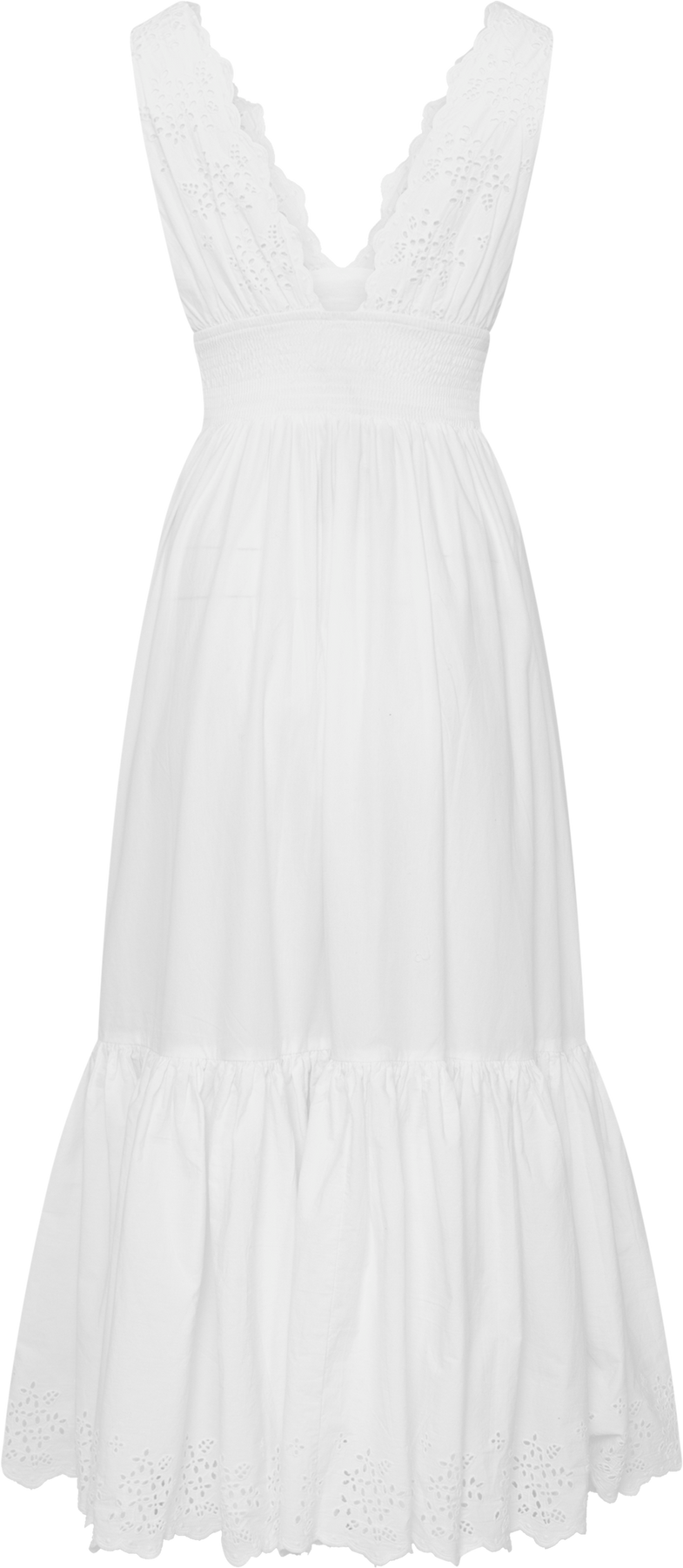 Elise Broderie Dress - White
