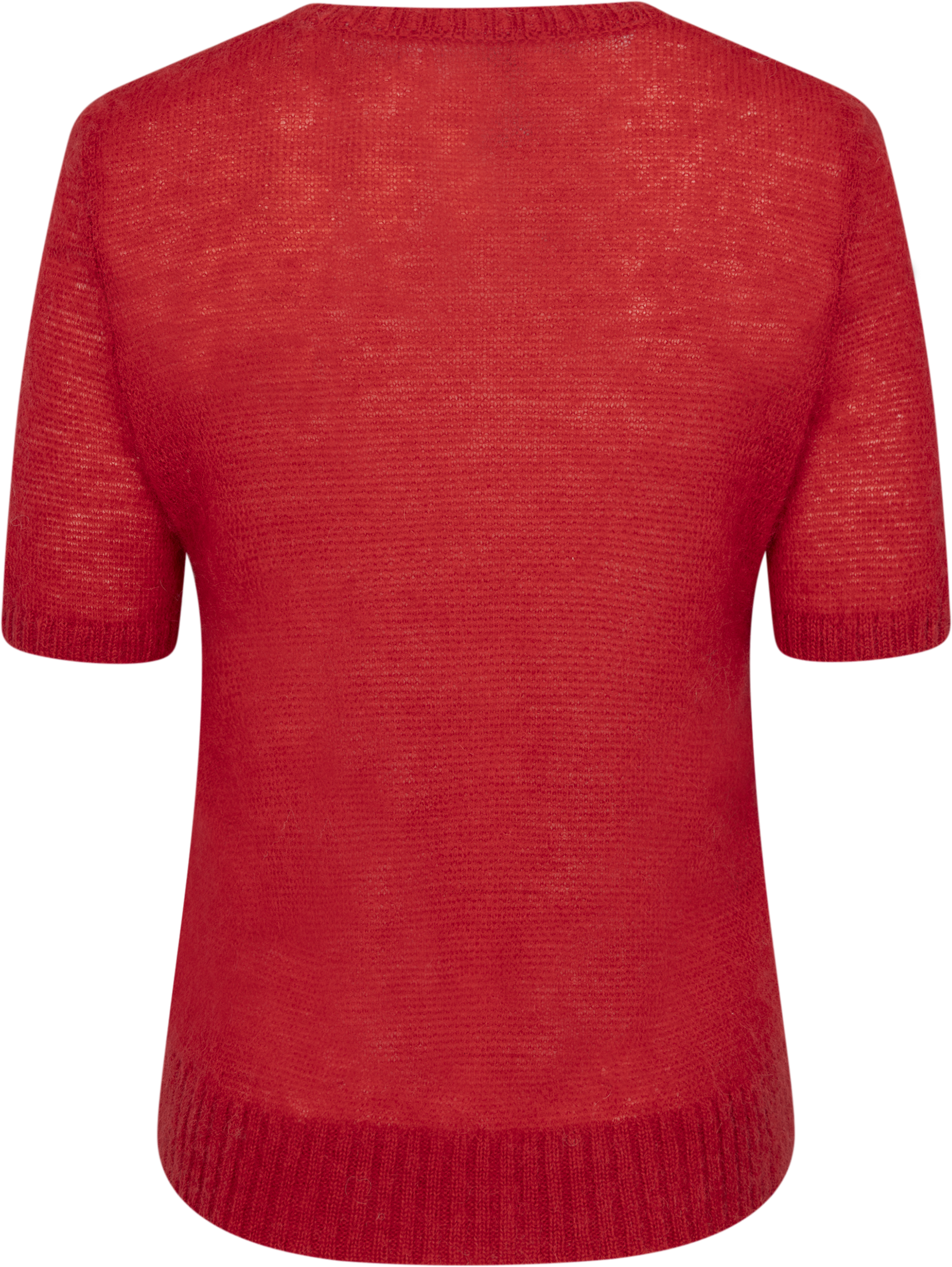 Mohair Blend Ss C-Neck - Ruby Red