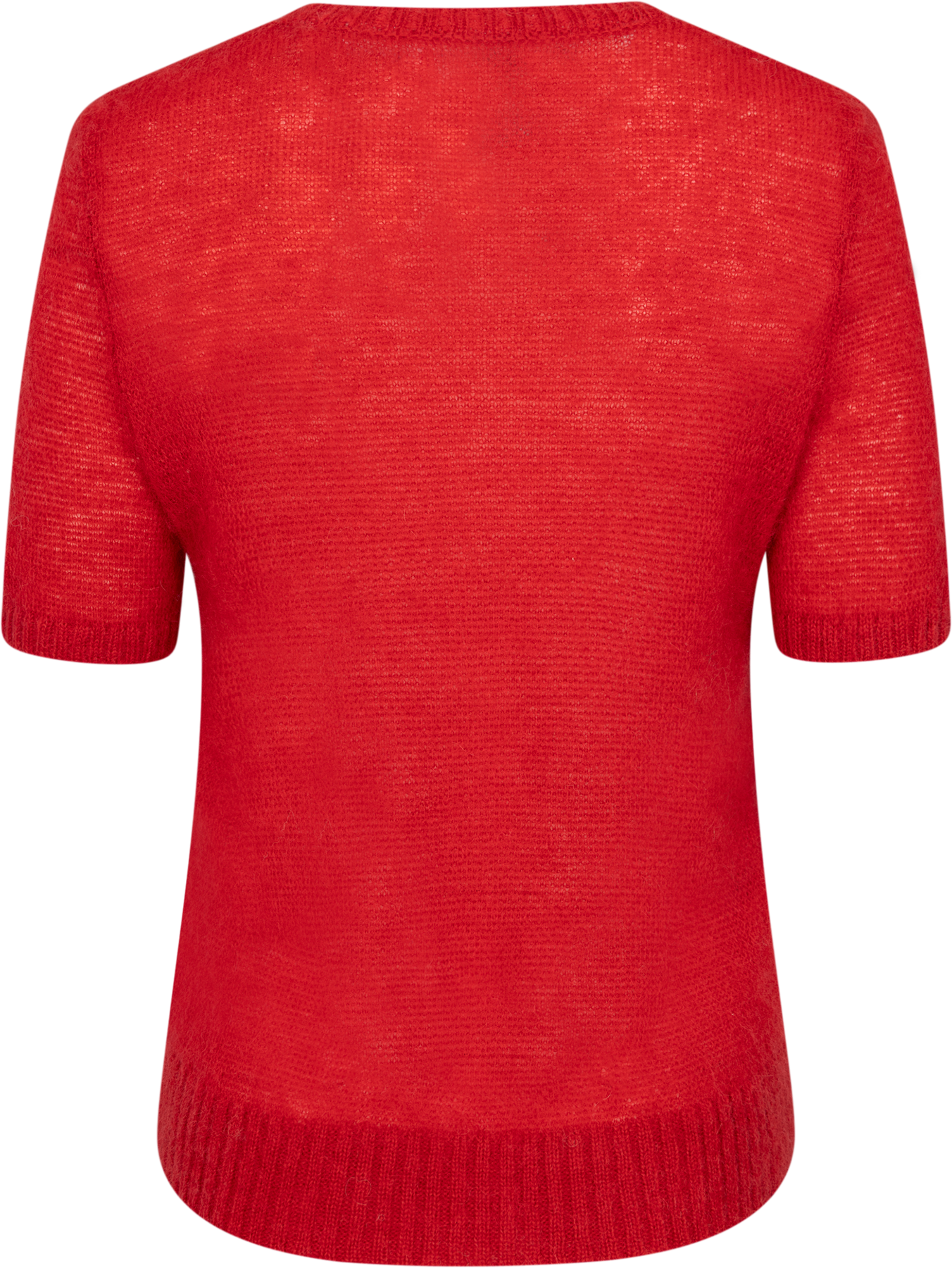 Mohair Blend Ss C-Neck - Ruby Red