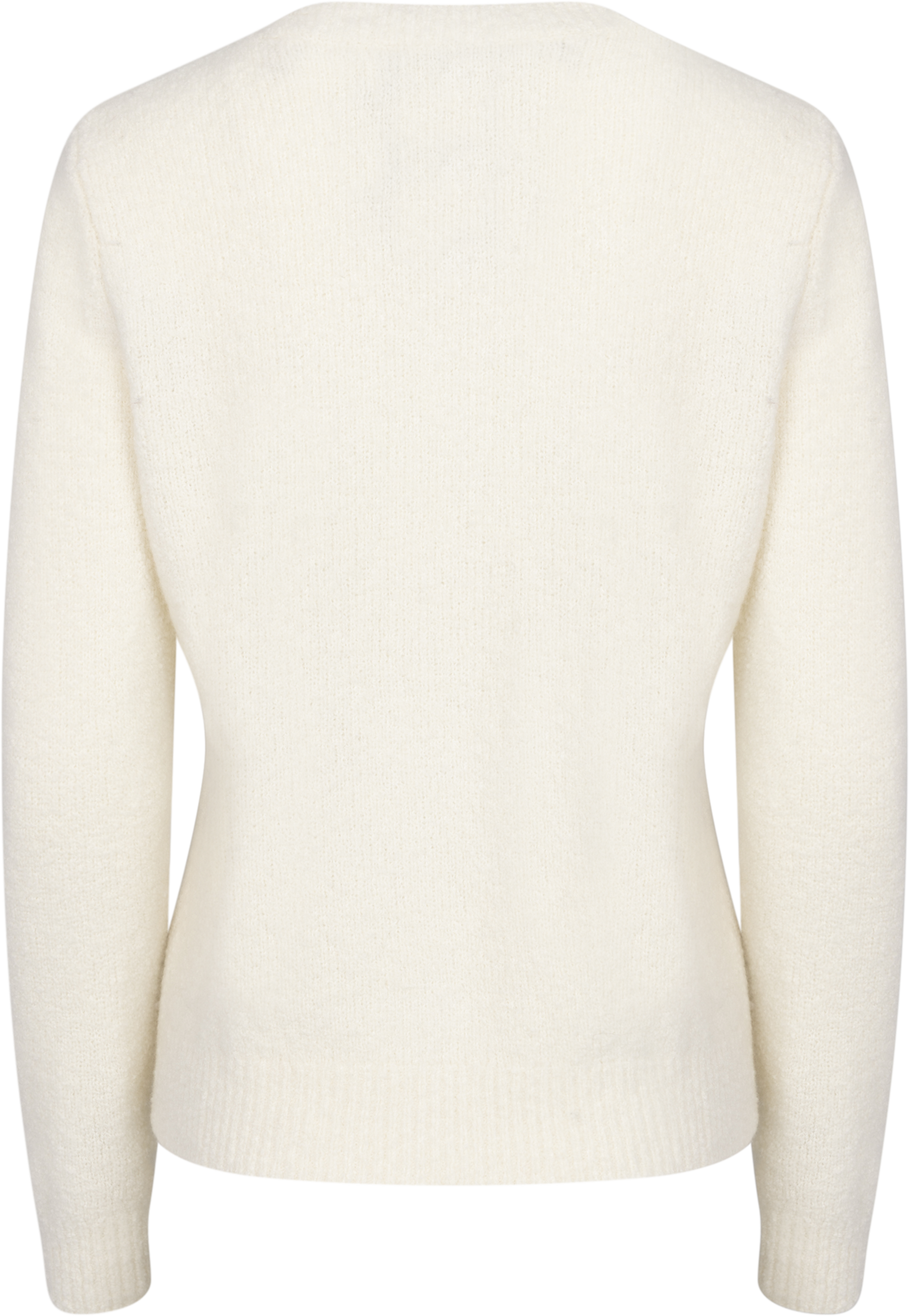 Boucle C-Neck Cardigan - Cream
