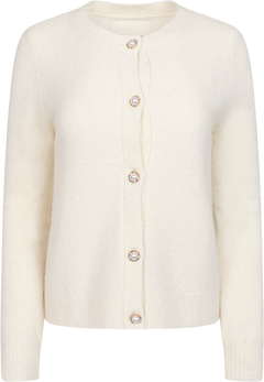 Boucle C-Neck Cardigan - Cream