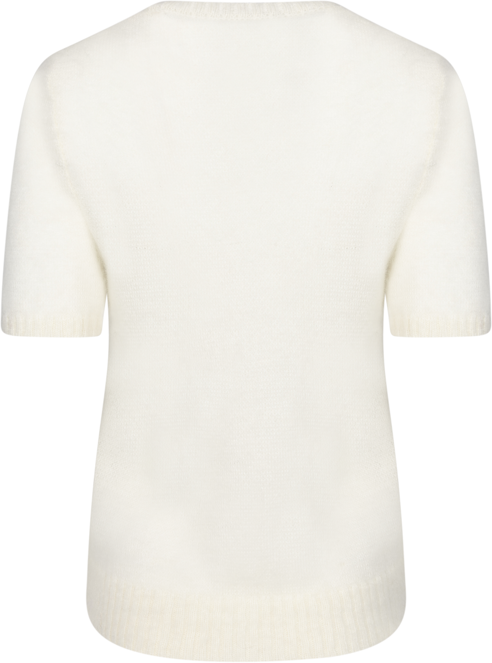 Mohair Blend Ss C-Neck - Cream