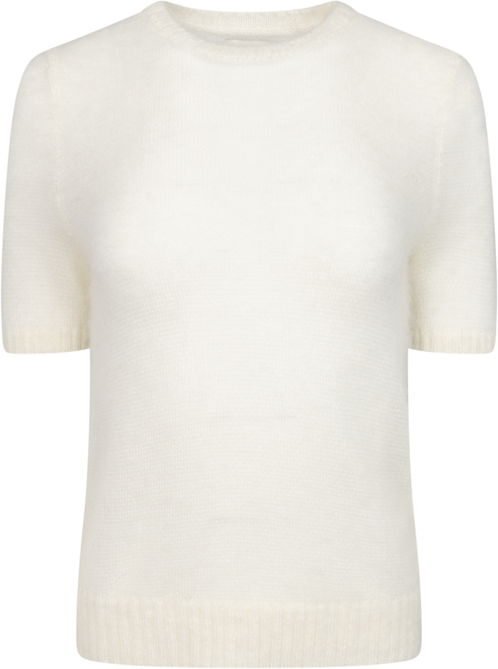Mohair Blend Ss C-Neck - Cream
