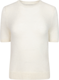 Mohair Blend Ss C-Neck - Cream