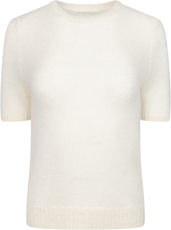 Mohair Blend Ss C-Neck - Cream