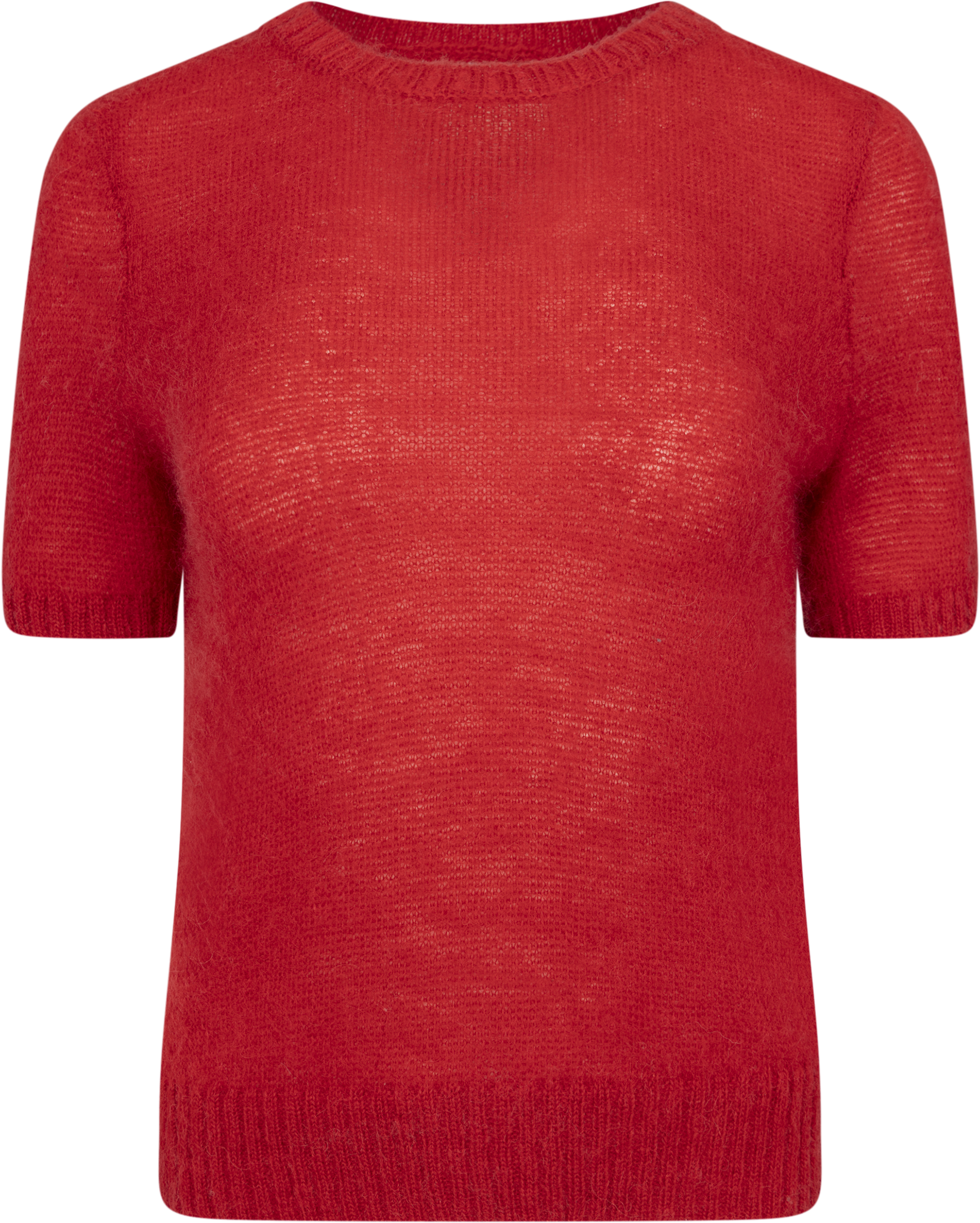 Mohair Blend Ss C-Neck - Ruby Red