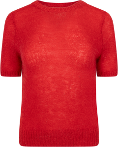 Mohair Blend Ss C-Neck - Ruby Red