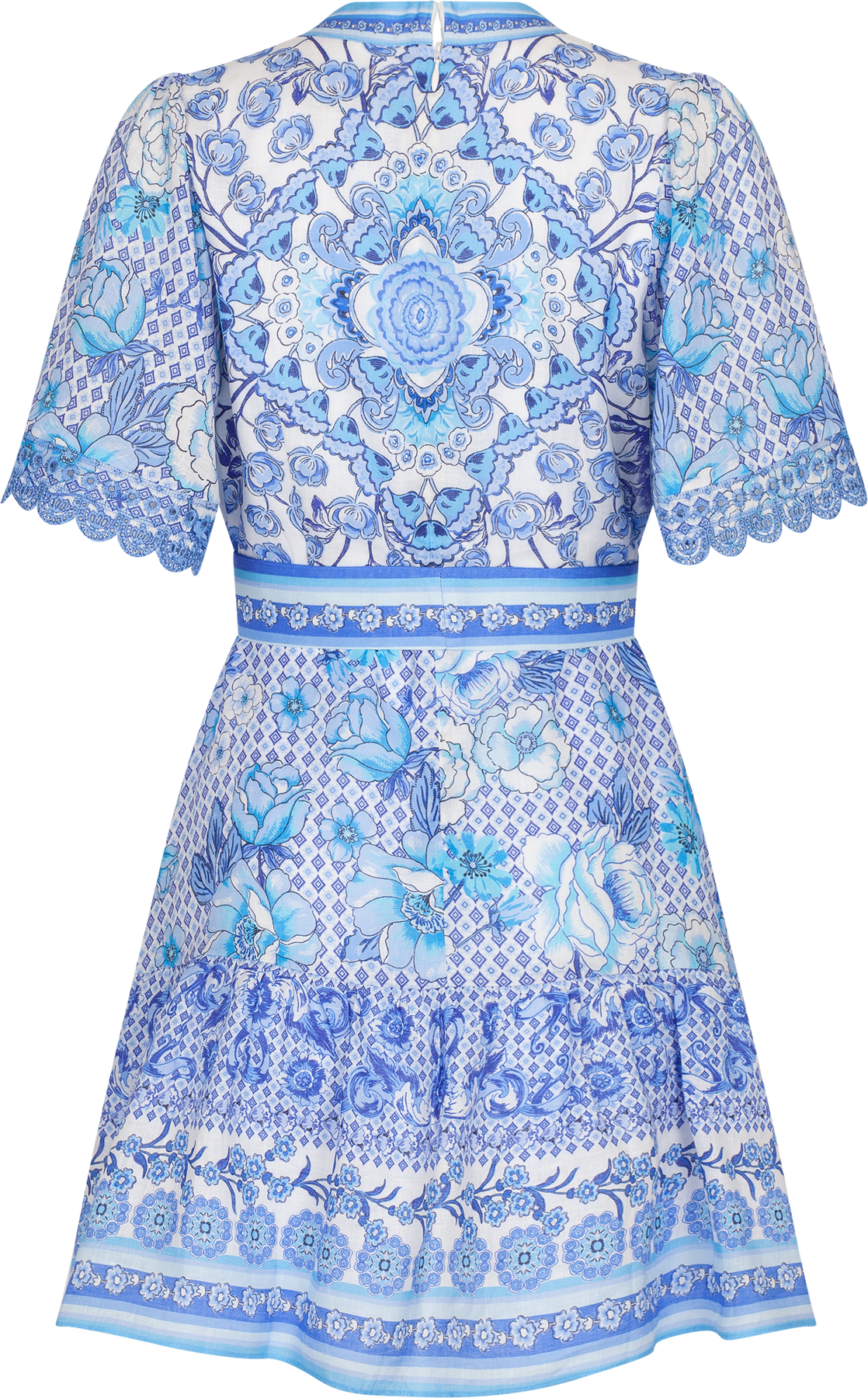 Maggie Short Linen Dress - Blue