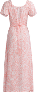 Aurelie Midi Dress - Micro Calla Print/Vermillion