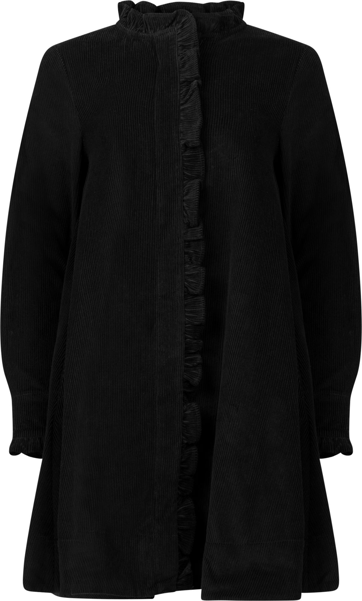 Cord Coat Dress - Black