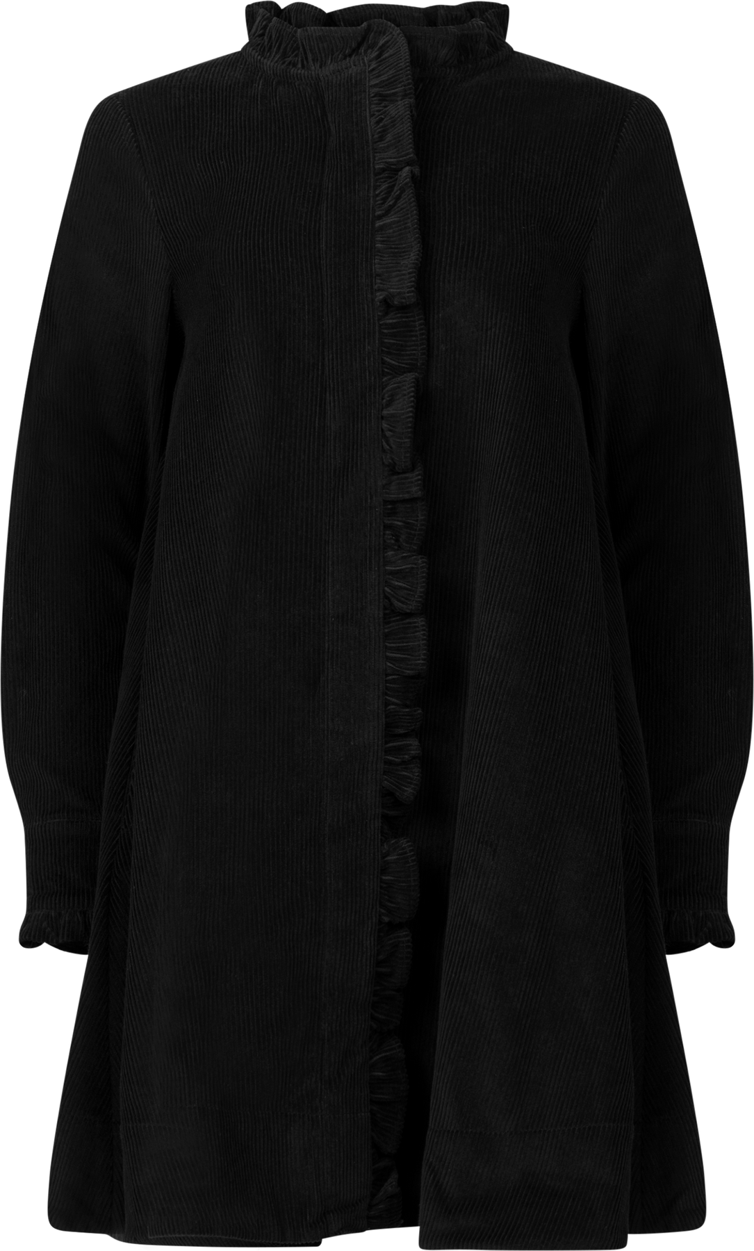 Cord Coat Dress - Black
