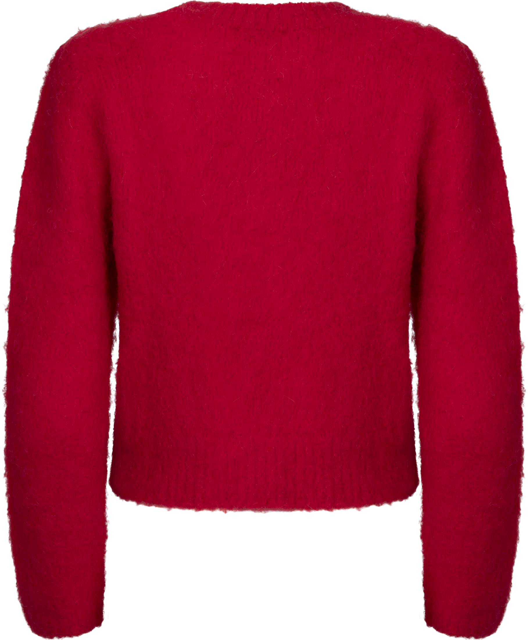 Hairy Knit Jacket - Red