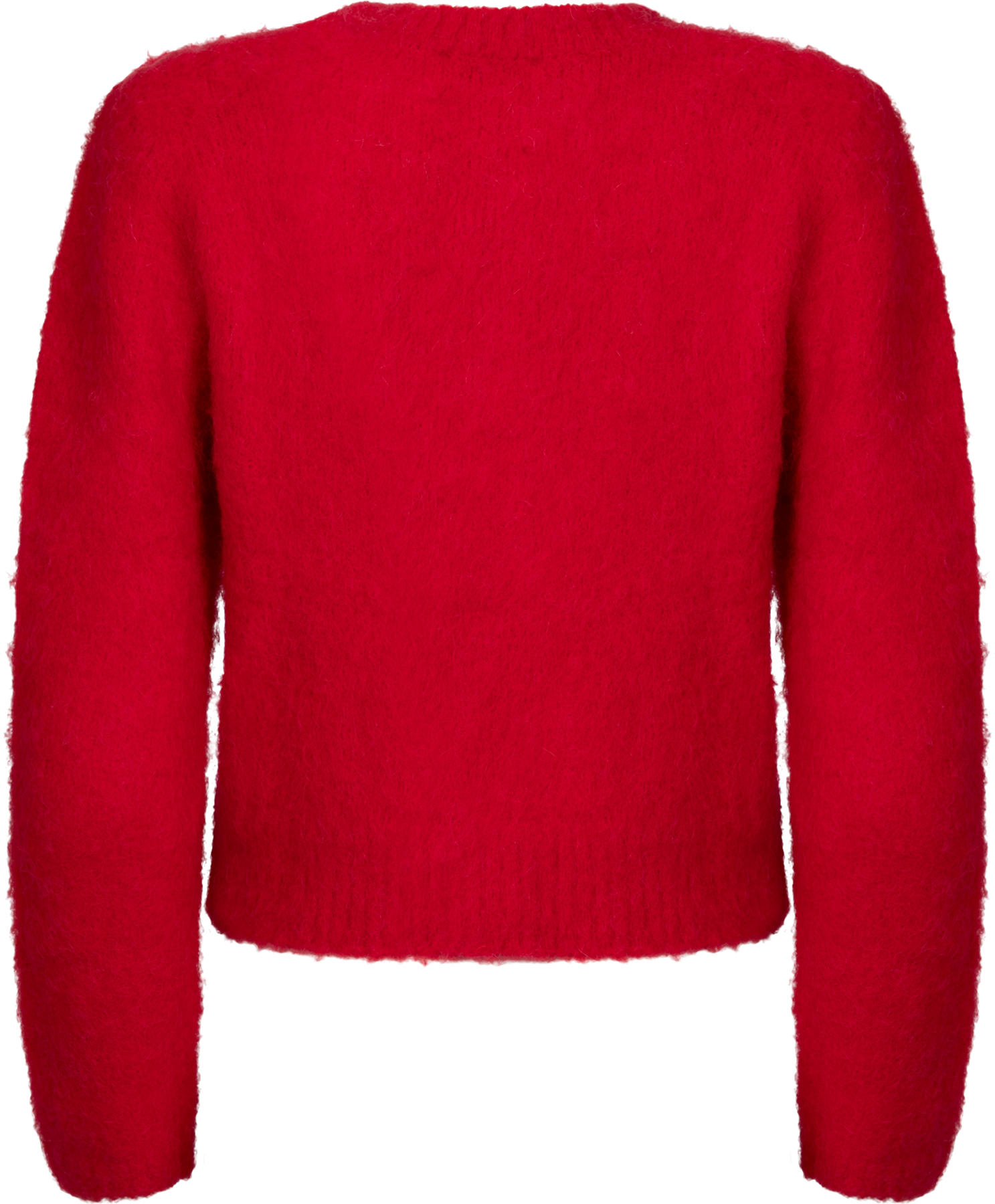 Hairy Knit Jacket - Red