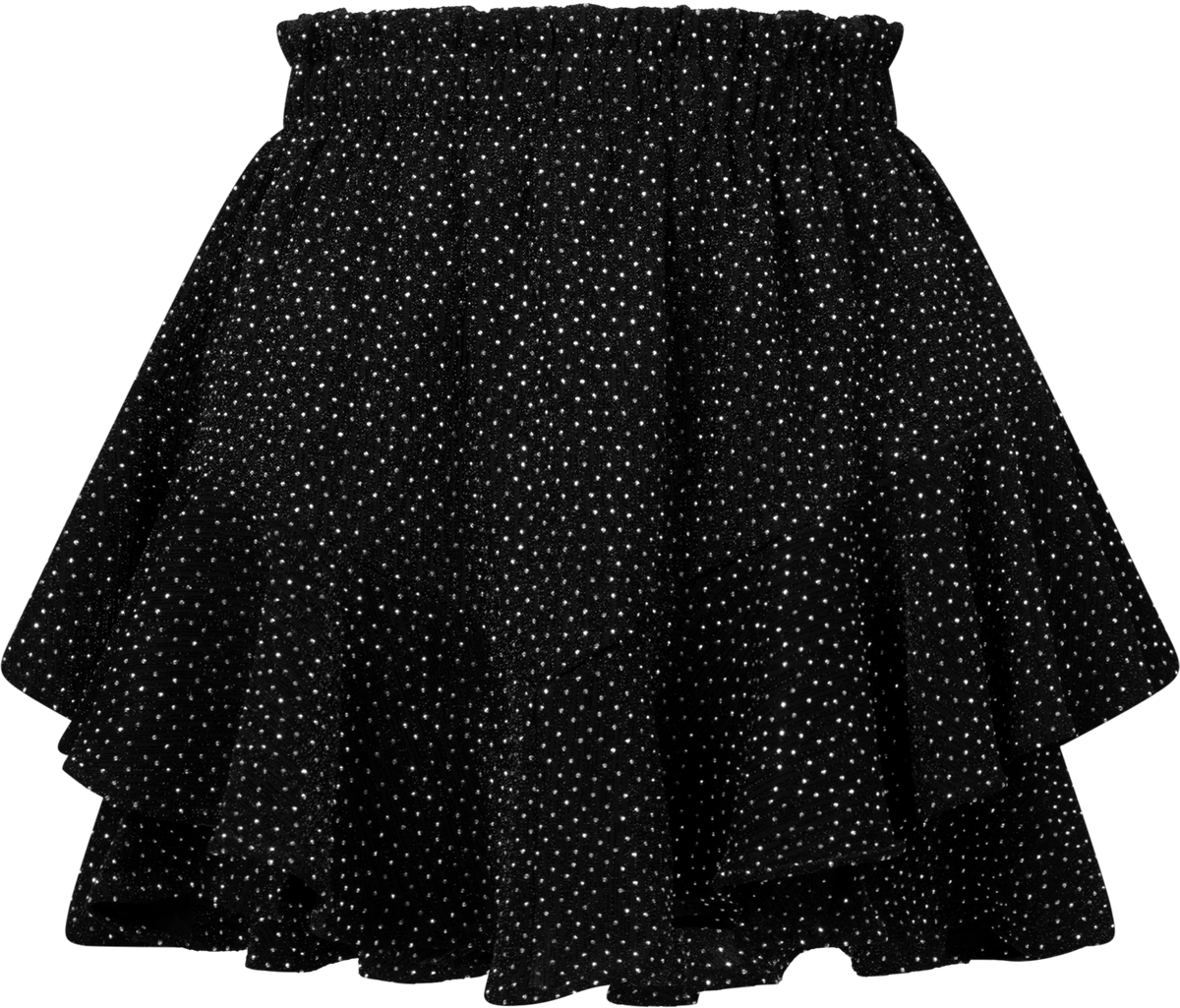 Stardust Skirt Shorts - Black & Silver