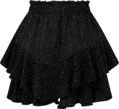 Stardust Skirt Shorts - Black & Silver