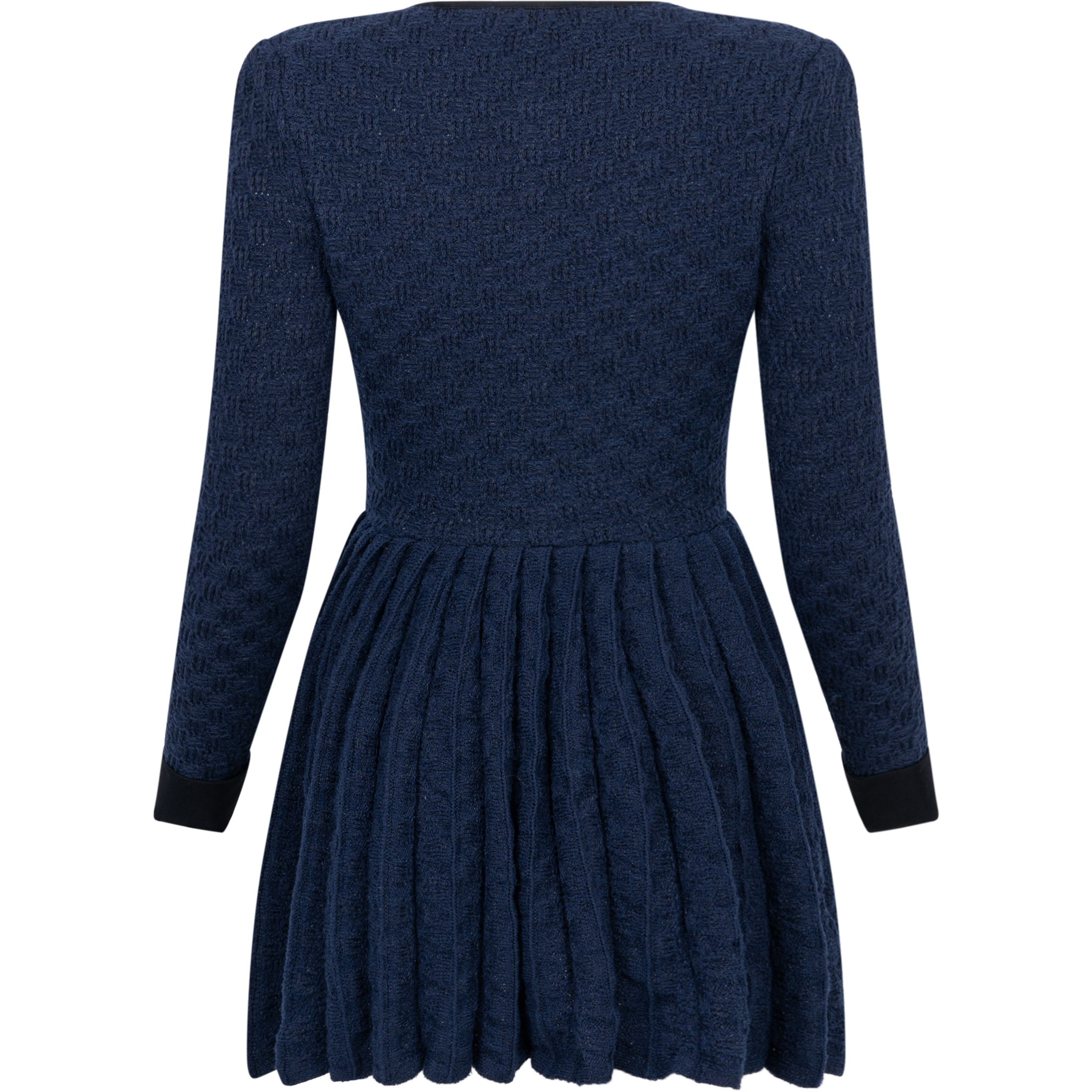 Weave Knit Mini Dress - Navy