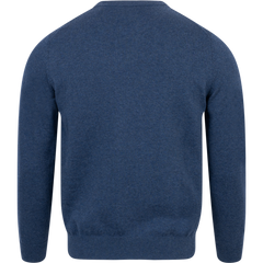 Classic Cotton C-Neck - Dark Jeansblue Melange
