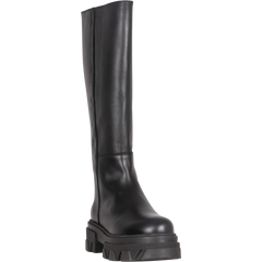 Katiuska Leather High Boot - Black