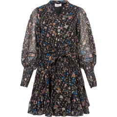 Gertrude Gold Botanical Dress - Black
