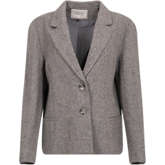 Mya Herringbone Blazer - Light Grey