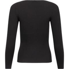 Corine Knit Ls Top - Black