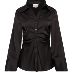 Lola Satin Shirt - Black
