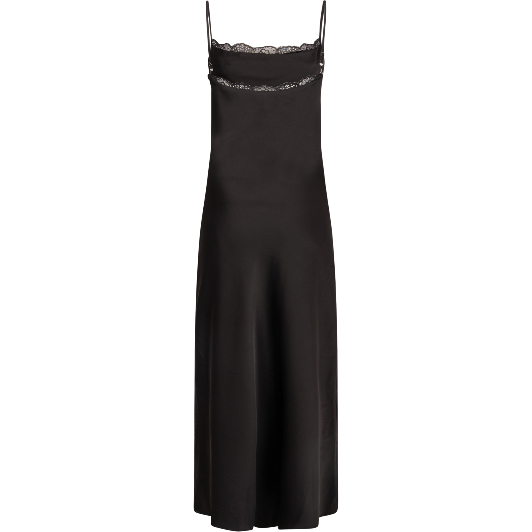 Lou Satin Slip Dress - Black