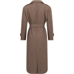 Edith Herringbone Coat - Brown