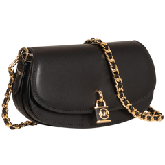 Mila Small Chain Sling Messenger Bag - Black