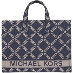 Gigi Large Empire Logo Jacquard Tote Bag - Navy/Multi