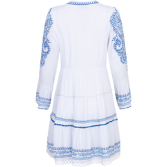 Isabel Dress Embrodery - Blue