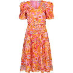 Mary Linen Dress W Belt - Pink