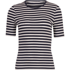 Slim Striped 1X1 Ribbed SS T - Evening Blue