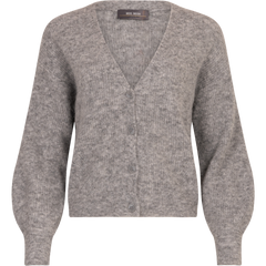 Thora V-Neck Knit Cardigan - Grey Melange