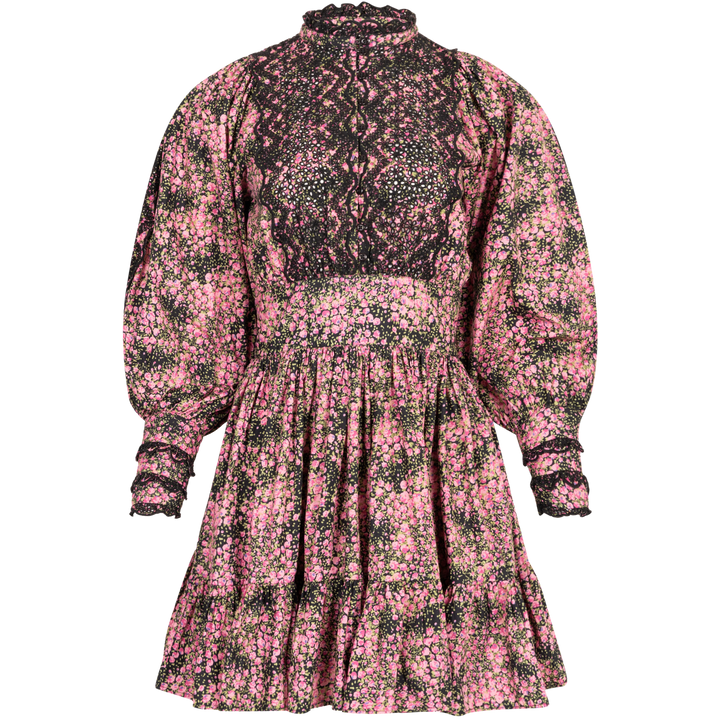 Dcorated Poplin Mini Dress - Petite Rose  VILLOID